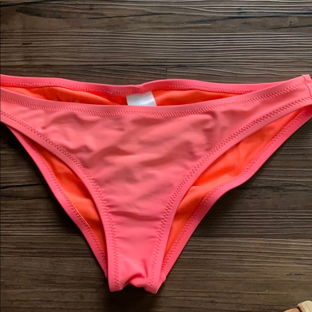 Neon Salmon scrunch-booty bikini bottoms